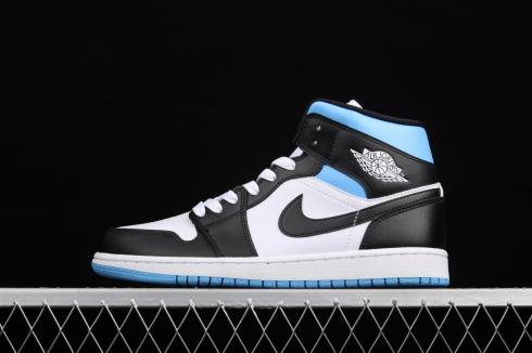 21 Nike Air Jordan 1 Mid White University Blue Black Bq6472 102 Reactrun