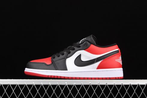 21 Nike Jordan 1 Low Bred Toe Red Foot Black White 612 Reactrun
