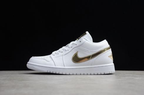 Nike Air Jordan 1 Low Se White Metallic Gold Aj1 Basketball Shoes Cz4776 100 Reactrun