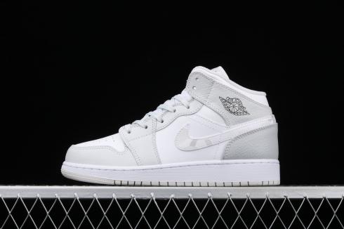 Nike Air Jordan 1 Mid Grey Camo GS GG White Photon Dust Grey Fog DD3235-100  - ReactRun