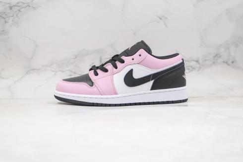 Nike Air Jordan 1 Retro Low Gs Light Arctic Pink White Black Basketball Shoes 601 Reactrun