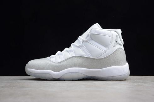 silver and white jordan 11