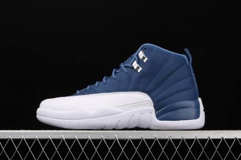 Nike Air Jordan 12 Xii Indigo Stone Blue White Obsidian Aj12 Retro Basketball Shoes 130690 404 Reactrun