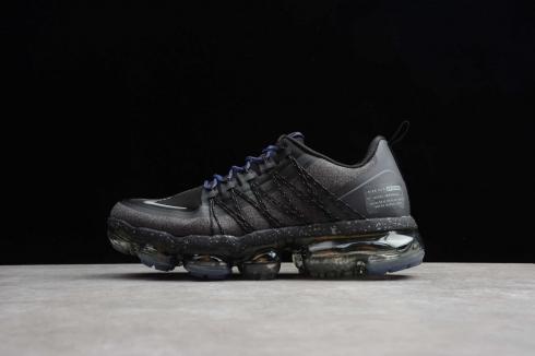 black & purple air vapormax run utility sneakers