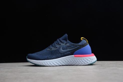 nike epic react flyknit white blue pink