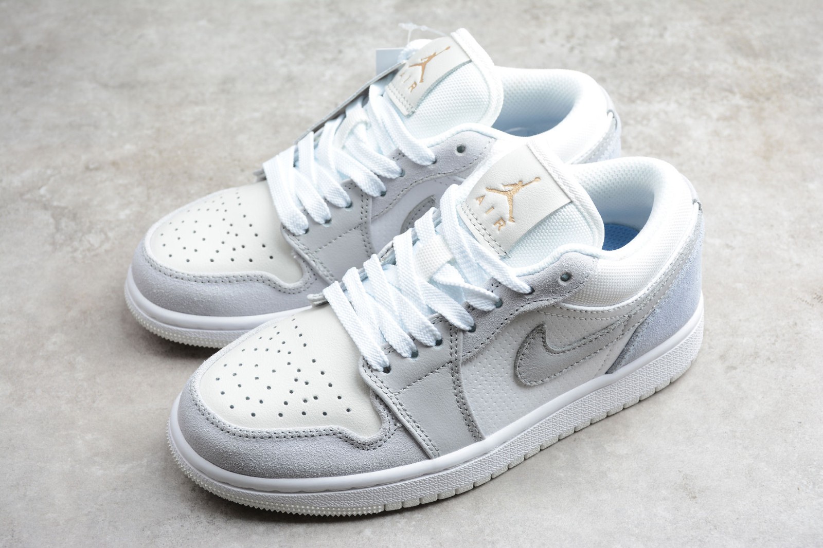 Nike Air Jordan 1 Low Se Sky Grey Paris White Gold Aj1 Basketball Shoes Cv3043 100 Reactrun