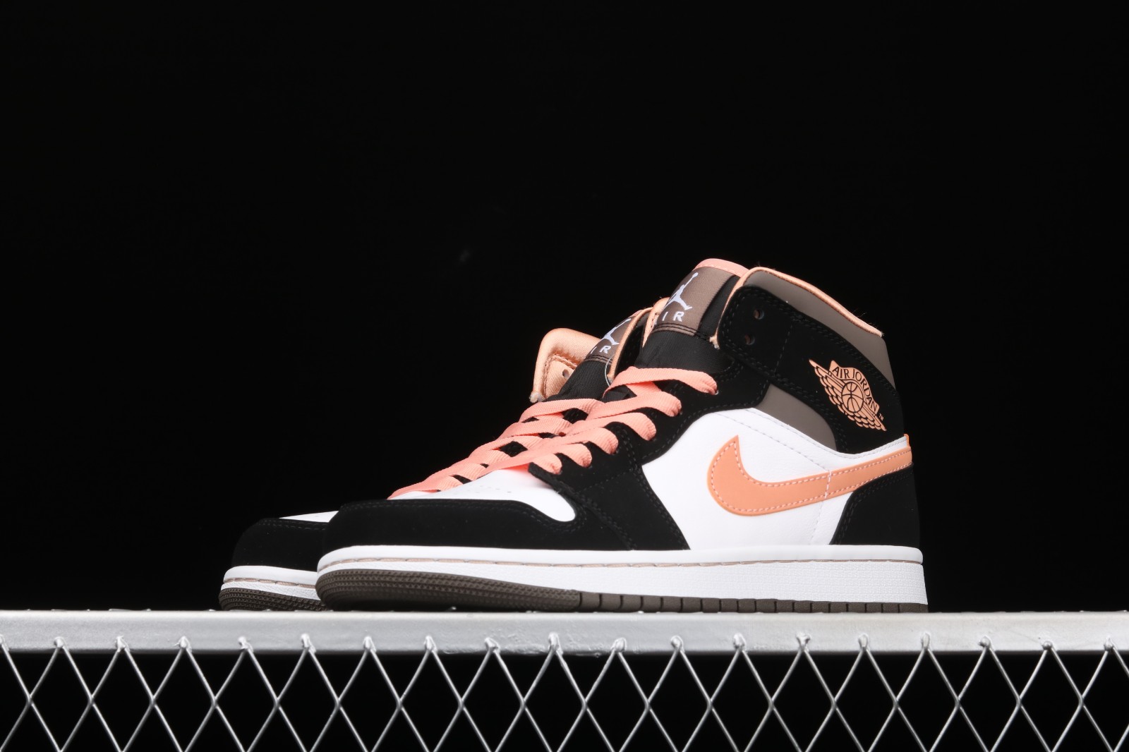peach and black jordan 1