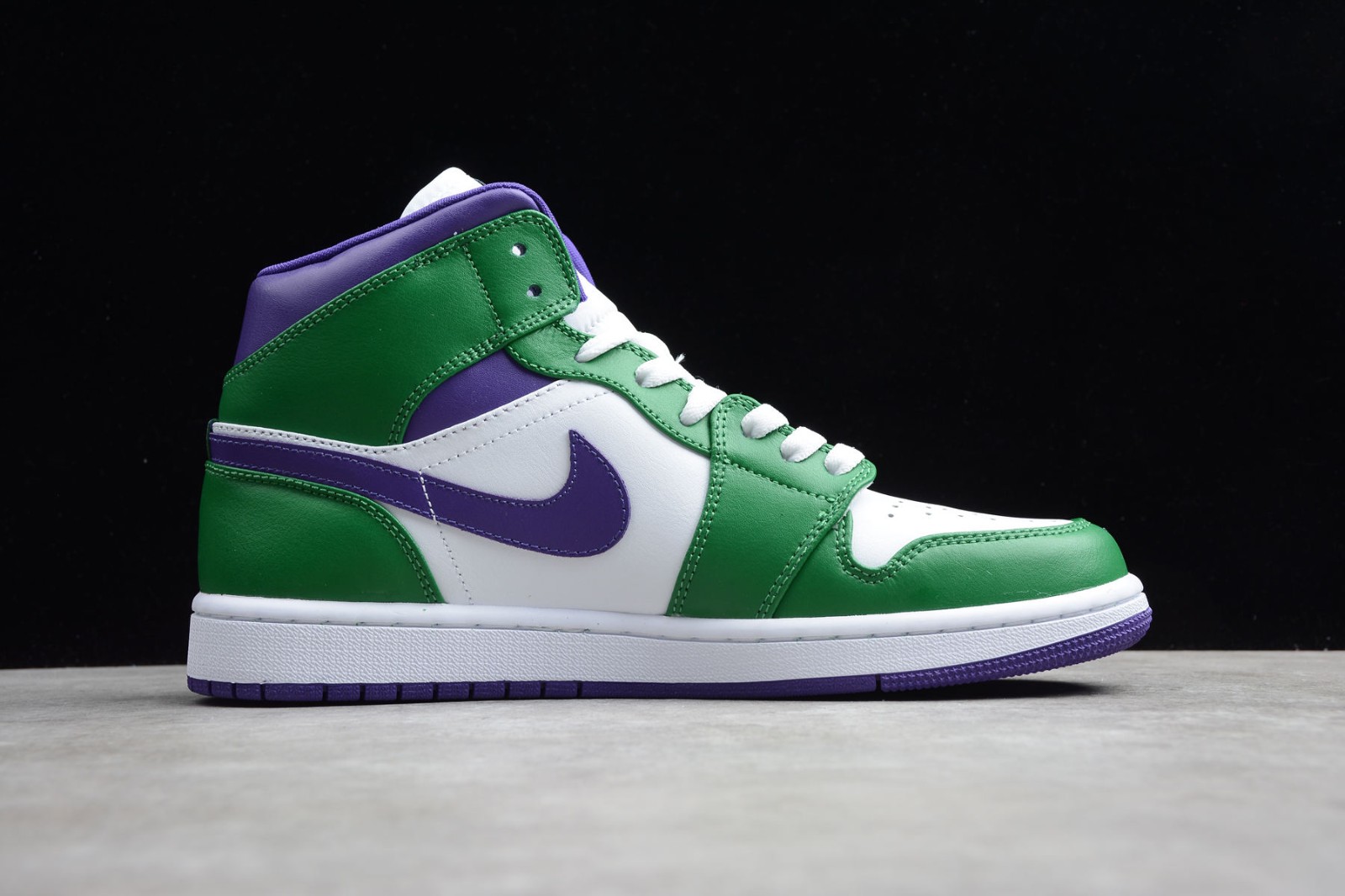 green purple and white jordan 1