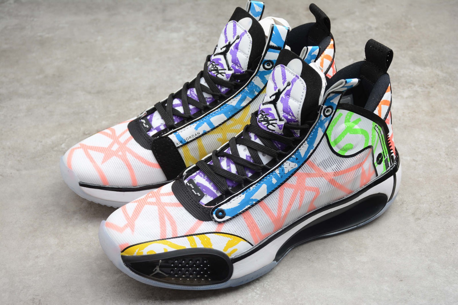 Nike Air Jordan 34 XXXIV Zion Williamson Coloring Book White Noah AJ34 Basketball Shoes DA1897 ...
