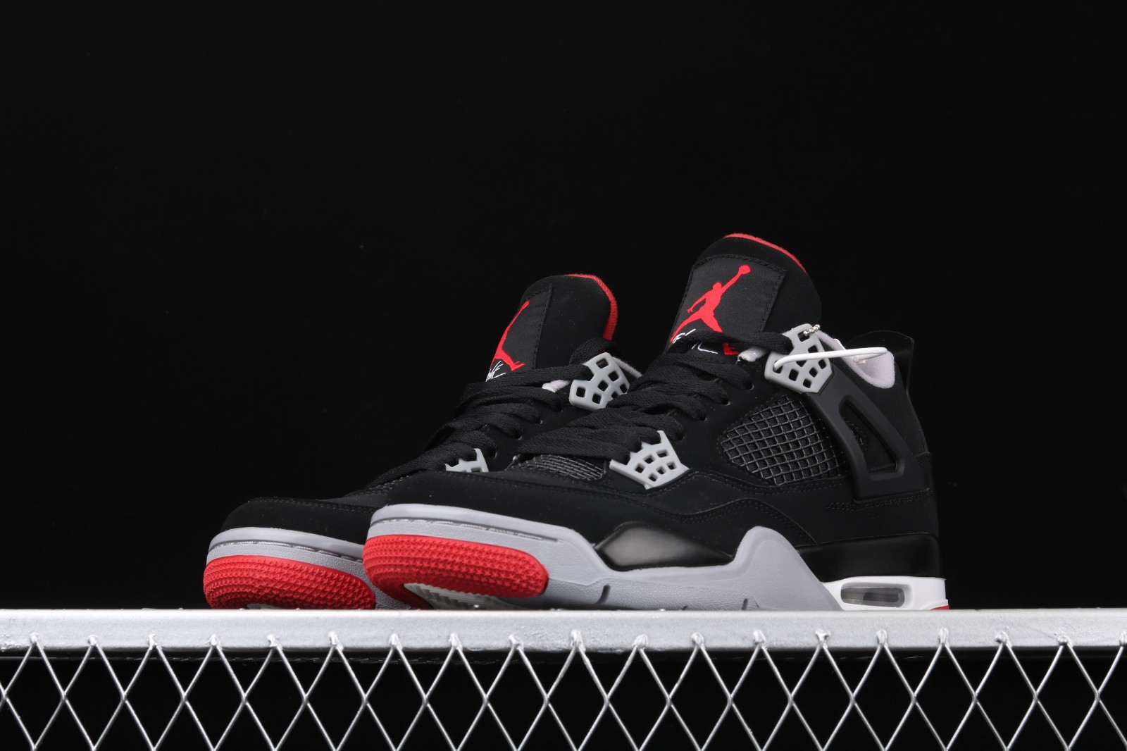 jordan 4 black fire red cement grey