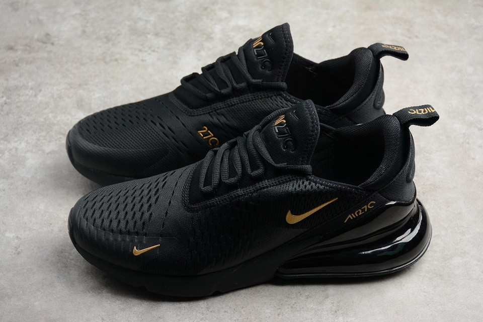 nike 270 black and gold