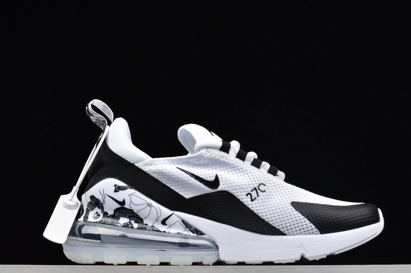 Nike Air Max 270 Flyknit Summit White Black Floral New Release Casual Ar0499 100 Reactrun
