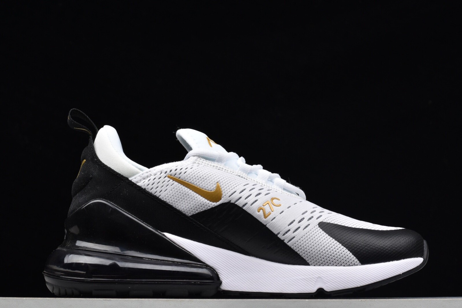 nike air max 270 white metallic gold black