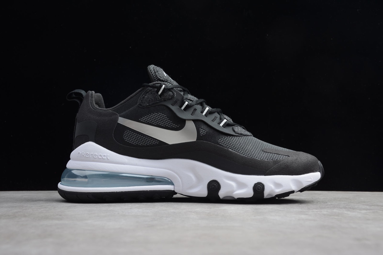 Nike Air Max 270 React Black Metallic Silver Cq4598 071 Reactrun