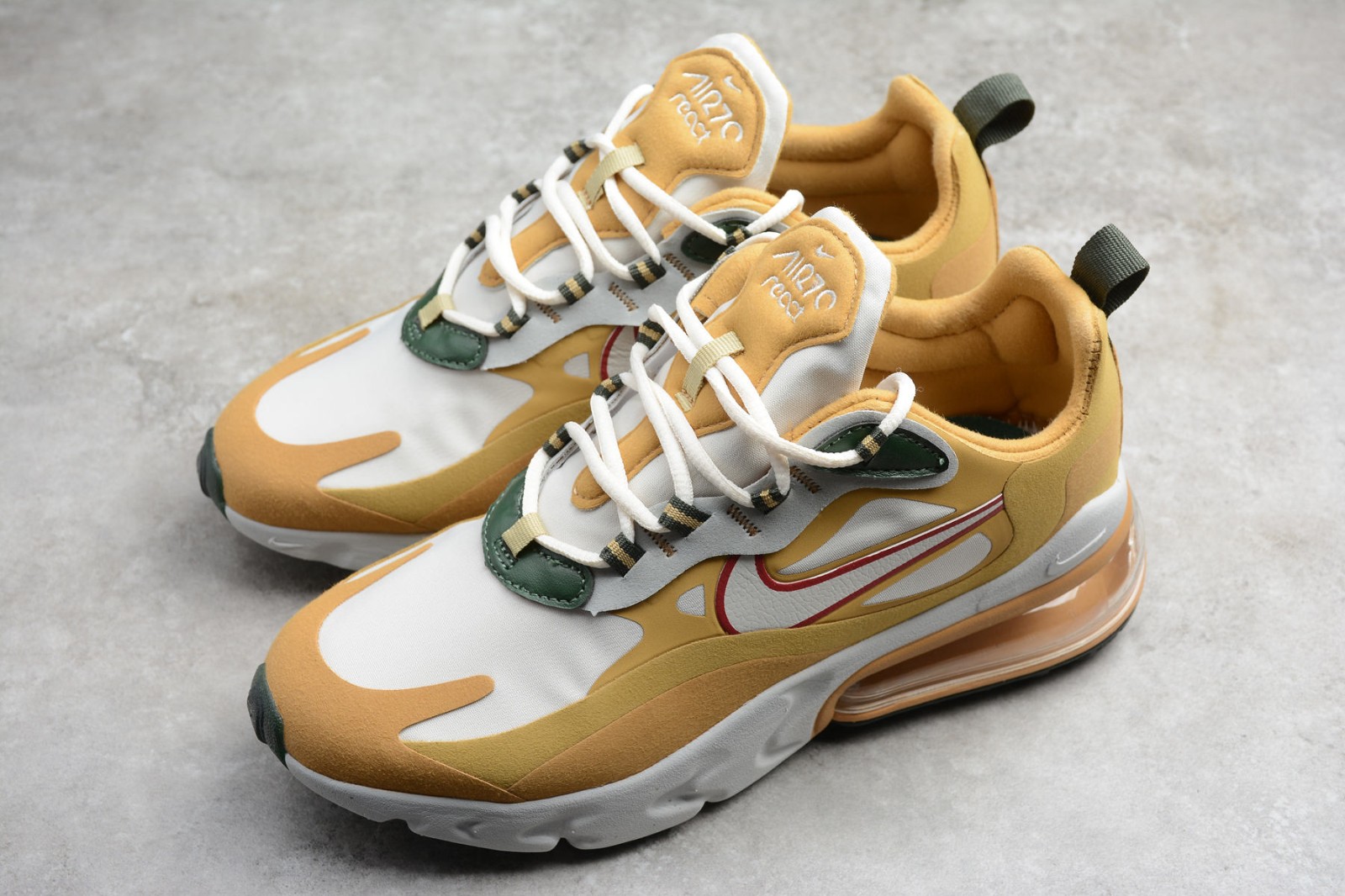 Nike Air Max 270 React Reggae Club Gold Light Bone Wheat Ao4971 700 Reactrun