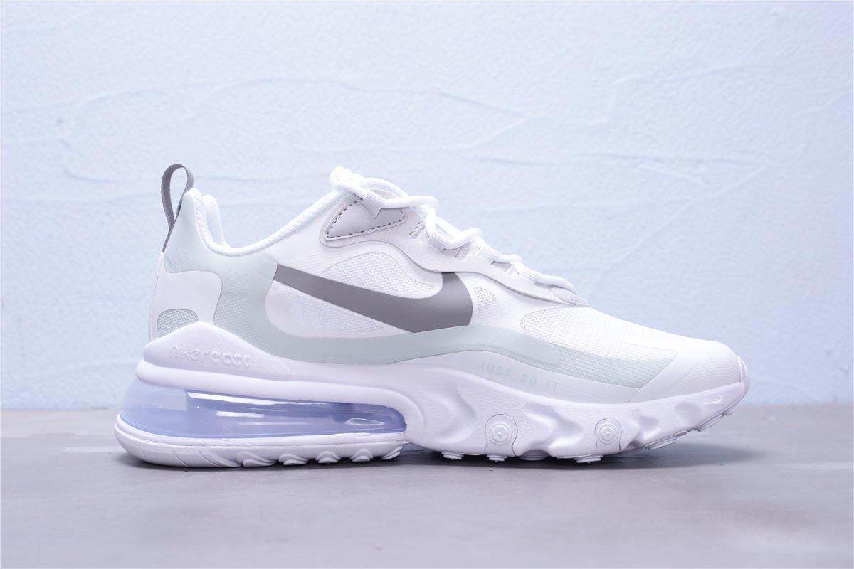 Nike Air Max 270 React White Light Smoke Grey Pure Platinum Cv1632 100 Reactrun