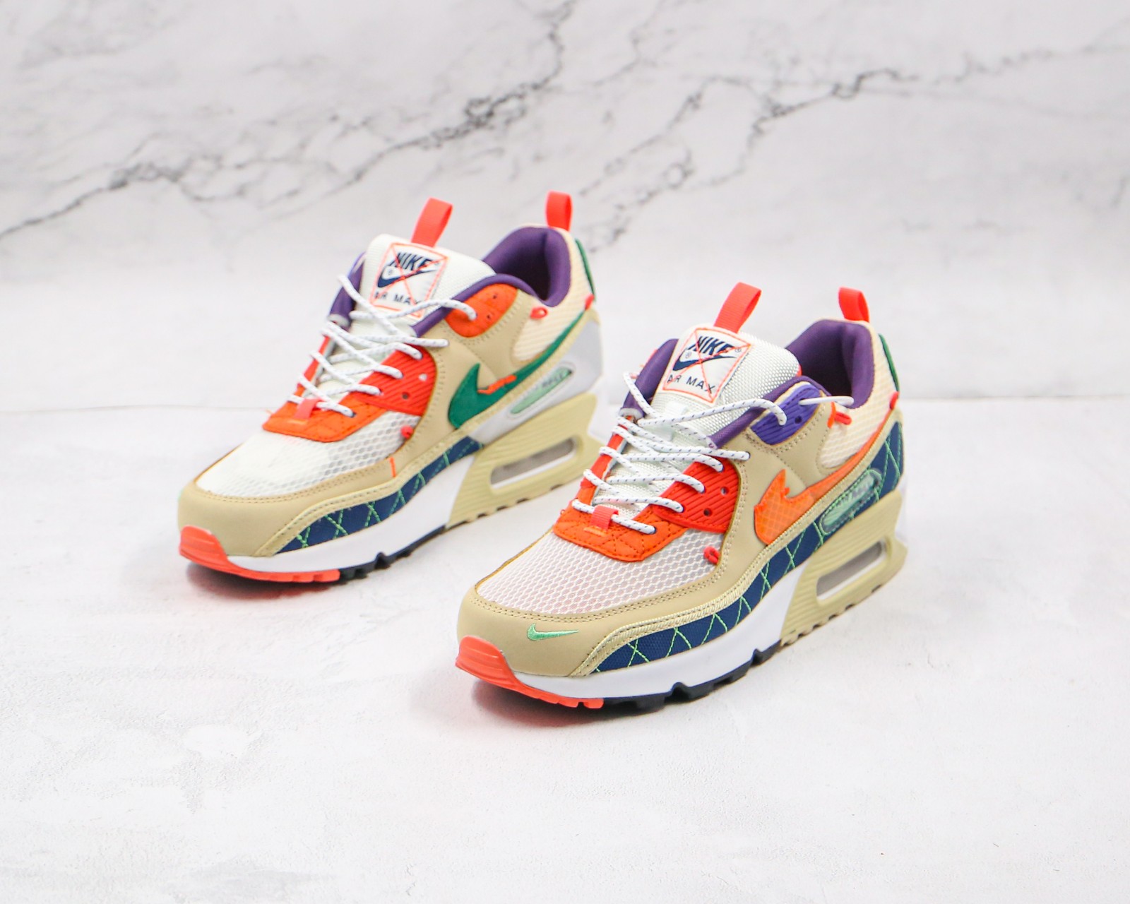 nike air max 90 trail vibes multi acg beige orange purple blue men