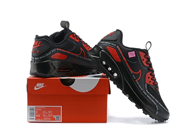 Nike Air Max 90 Worldwide Pack Black Red - ReactRun