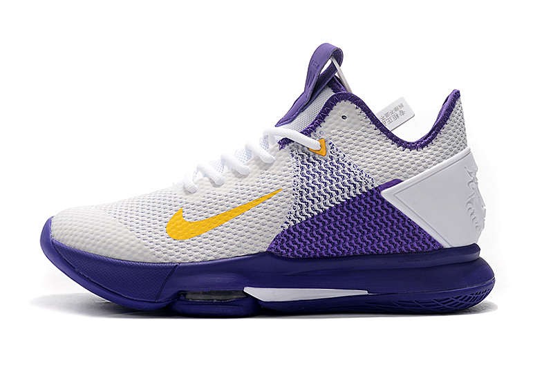lebron nike shoes james witness lakers purple basketball yellow iv reactrun