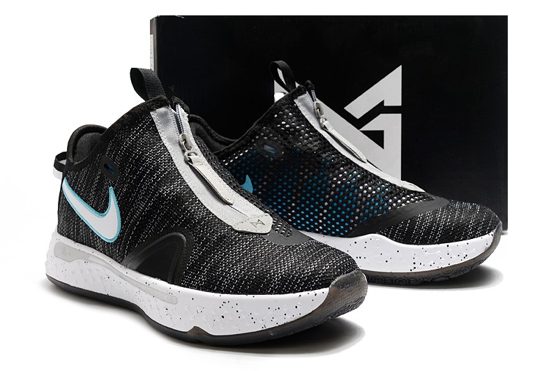 2020 Nike PG 4 IV Black Wolf Grey Blue Fury Paul George Basketball Shoes CD5079-004 - ReactRun