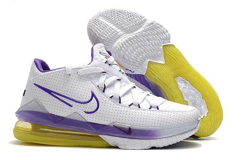 2020 Nike Lebron XVII 17 Low Lakers Home White Purple ...
