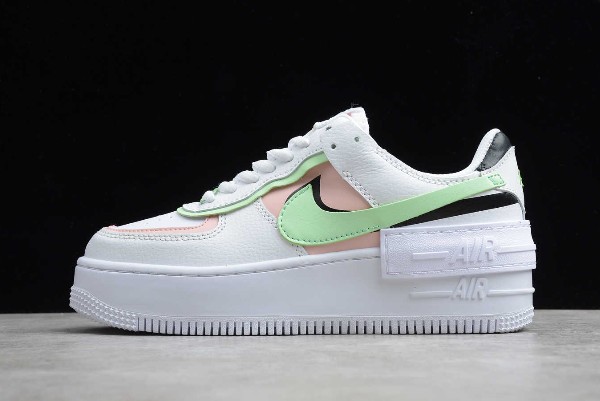 2020 Nike Wmns Air Force 1 Shadow White Pink Green CI0919