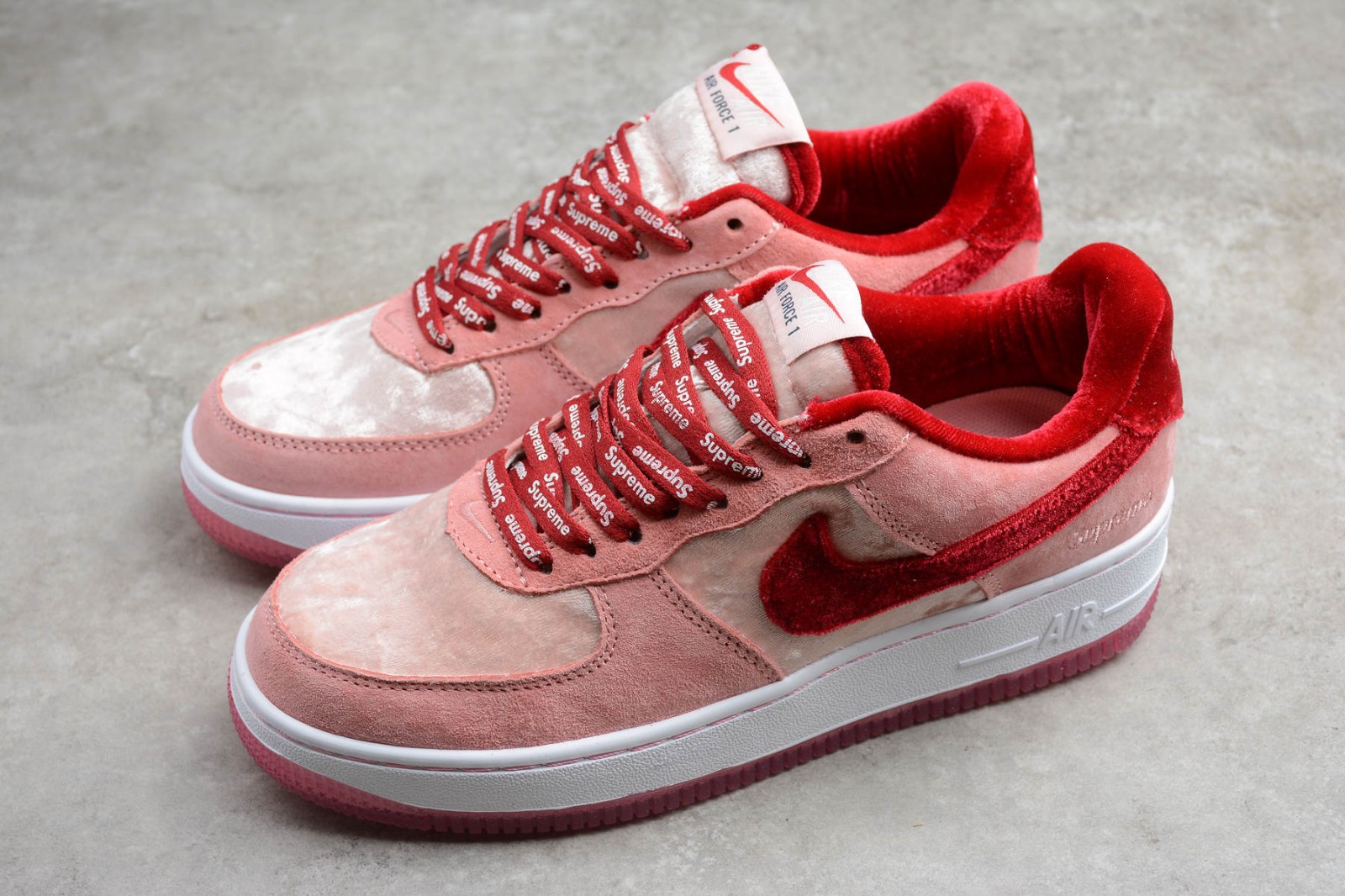 red velvet nike air force 1