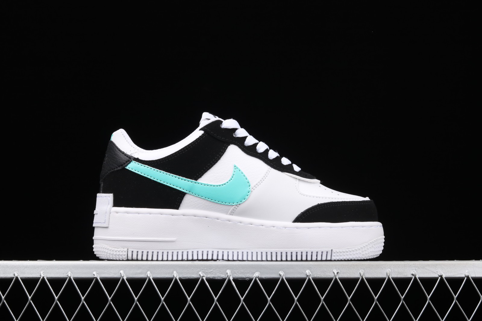 nike air force 1 shadow in black white and aurora